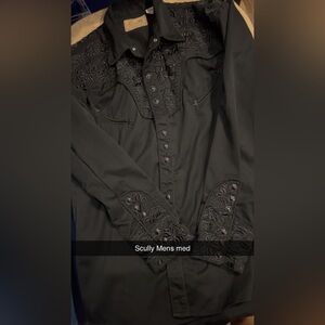 Scully Men's Black Embroidered Shirt